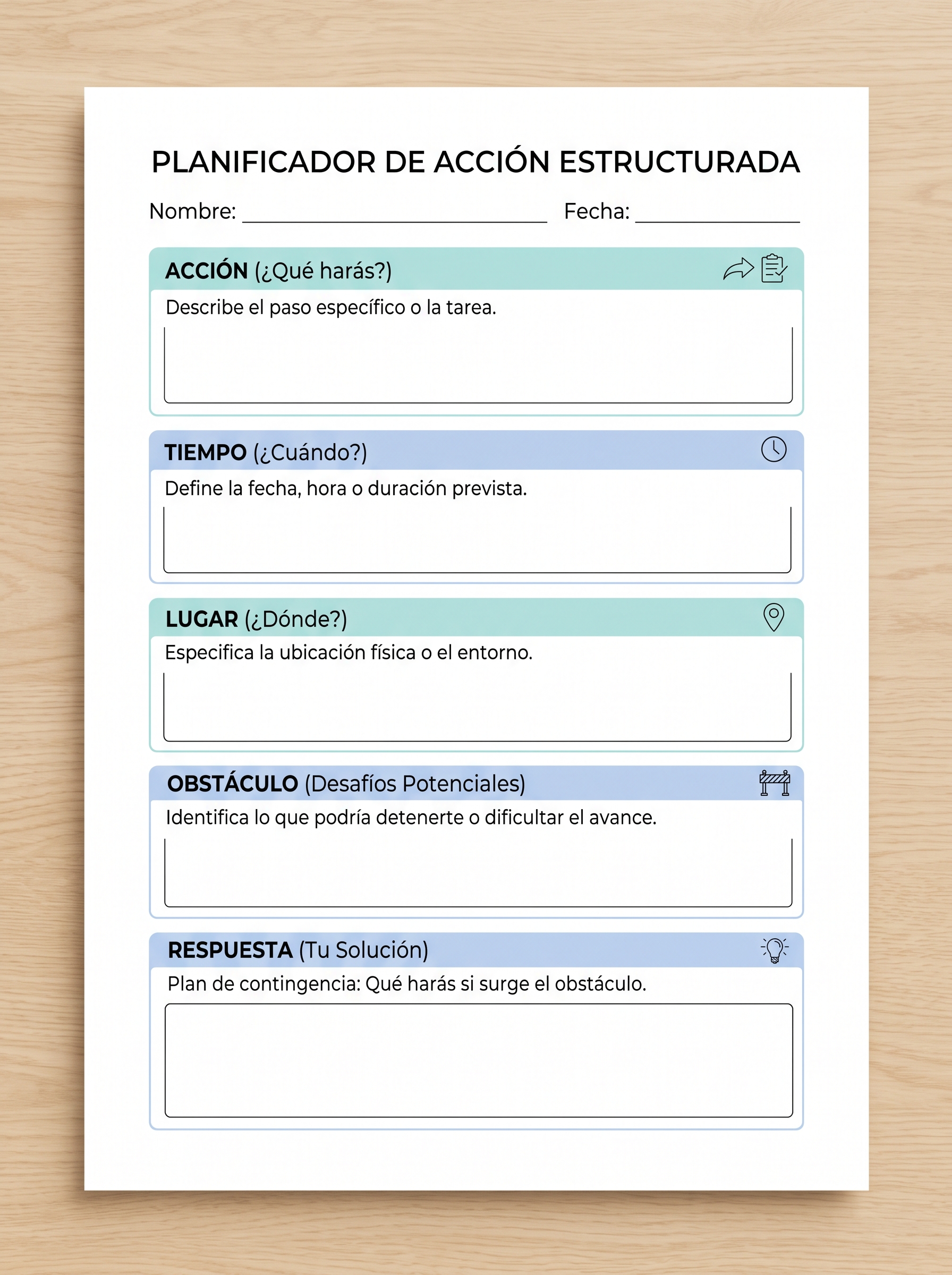 Plan de acción estructurada